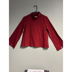 Madewell Wide-Sleeve Turtleneck Womens Long Sleeve Top Red XS BOHO Preppy NWT